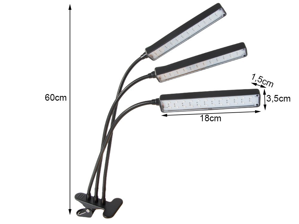 LAMPA DO ROŚLIN LED USB UPRAWY WZROSTU PANEL GROW LIGHT TIMER KLIPS KWIATÓW